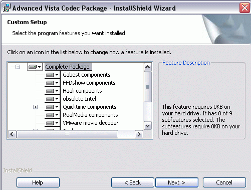 Codec (2000/XP/2003/Vista için)
